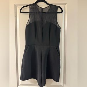 BCBG Black Romper with Mesh Detail